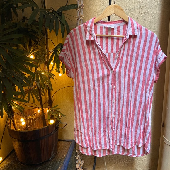 Red/ White Stripes Tops.Size- M - Picture 3 of 14